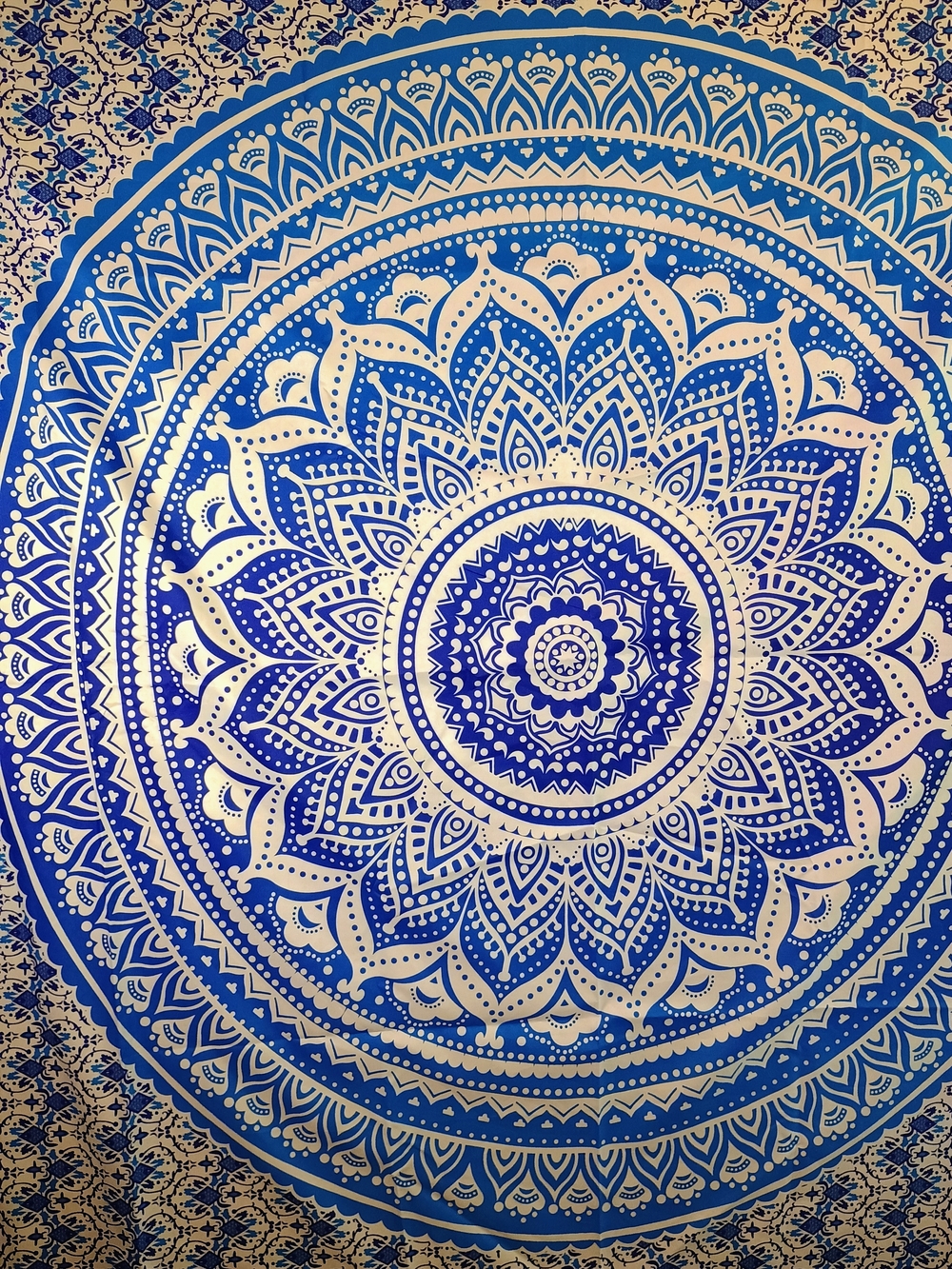 Blue Mandala Wall Tapestry - Decorative Home Wall Decor 72x56